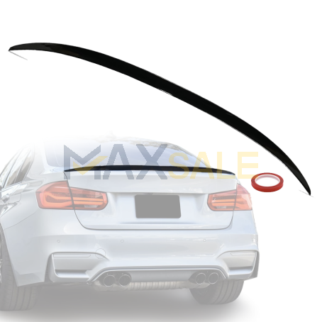 Лип спойлер за багажник за BMW 3 серия F30 M3 style (2013-2019), черен гланц 