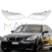 Комплект стъкла за фарове с вежди за BMW 5 E60 E61 facelift Dynamic drive, 2006-2010, ляво и дясно