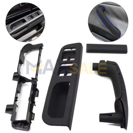 Комплект черни дръжки за предните врати на VW Golf 4 / Bora / Jetta (1997–2008), за 4 ел. стъкла