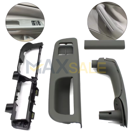 Комплект сиви дръжки за предните врати на VW Golf 4 / Bora / Jetta (1997–2008), за 2 ел. стъкла