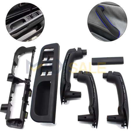 Пълен комплект черни дръжки за всички врати на VW Golf 4 / Bora / Jetta (1997–2008), за 4 ел. стъкла