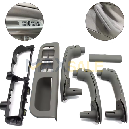 Пълен комплект сиви дръжки за всички врати на VW Golf 4 / Bora / Jetta (1997–2008), за 4 ел. стъкла