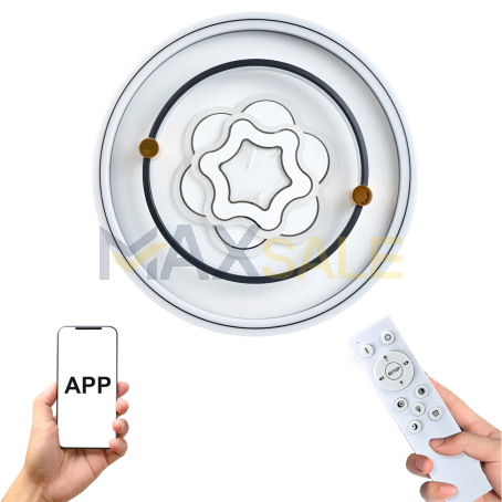 Декоративен LED Абажур с цветен мотив – 3в1 Светлина, с Дистанционно и APP Управление