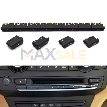 Комплект 10бр бутони за радио Модел B на BMW X5 X6 E70 E71 E72 (2007-2013) - (FM/AM,MODE)