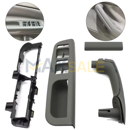 Комплект сиви дръжки за предните врати на VW Golf 4 / Bora / Jetta (1997–2008), за 4 ел. стъкла