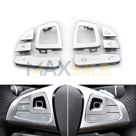 Бутони за волан на Mercedes E Class W213 W238 (2016-2018), Сребристо / сиво 