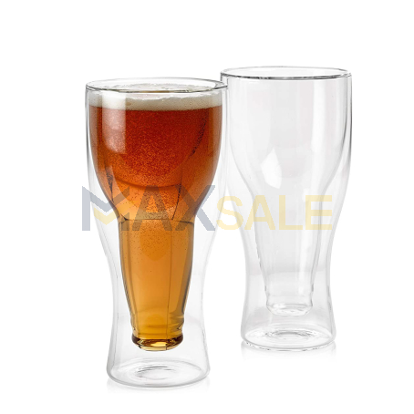 Сет 2 бр. двустенни бирени чаши 450 мл – стилна и изолираща форма