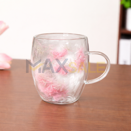 Магическа чаша с двойно дъно с вградени пера с дръжка, 350 мл