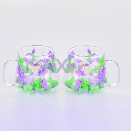 Комплект 2бр двустенни чаши „Fairy Bloom“, 350 мл