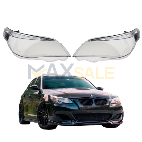 Комплект стъкла за фарове с вежди за BMW 5 E60 E61, 2003-2010  