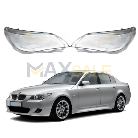 Комплект стъкла за фарове с вежди за BMW 5 E60 E61 facelift, 2006-2010