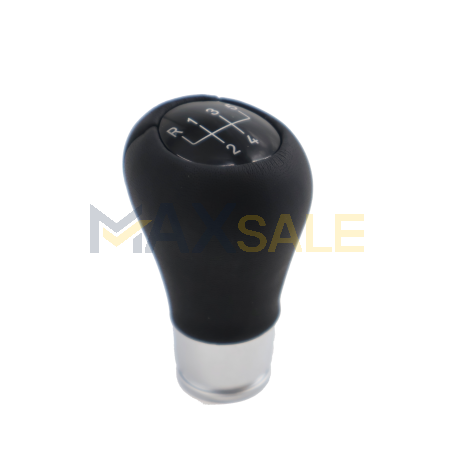 Топка за скоростен лост с черна кожа и хром елемент с 5 скорости за BMW E серия - DZ081