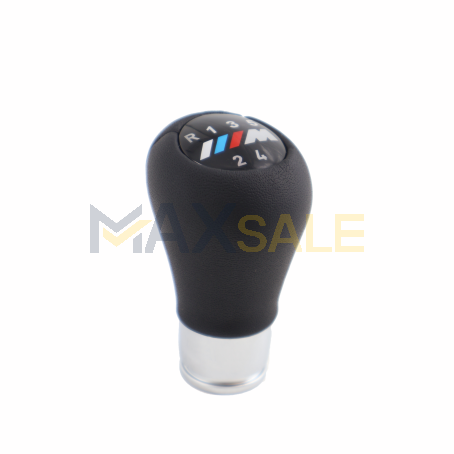 Топка за скоростен лост с черна кожа и хром елемент с 5 скорости с M лого за BMW Е серия - DZ083