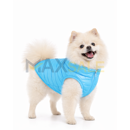 Топло синьо зимно яке за кучета с водоустойчива защита и стилен дизайн