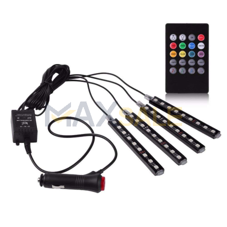 RGB LED интериорно осветление за под на автомобил с ефекти и дистанционно управление