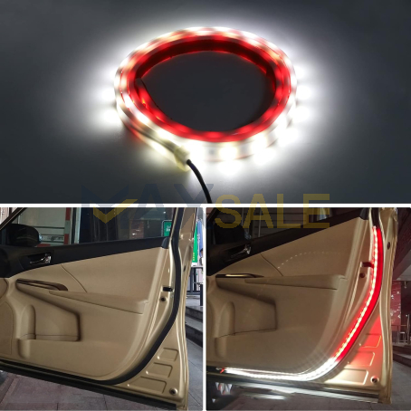 Гъвкава LED лента за врата на автомобил с дължина 120 см, водоустойчива, 12V 