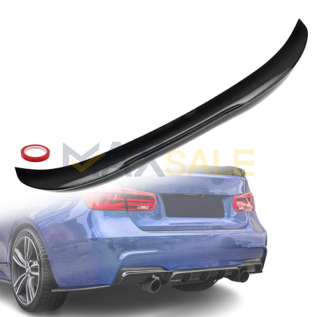 Заден лип спойлер за багажник PSM style на BMW 3 серия F30 (2011-2019), черен гланц
