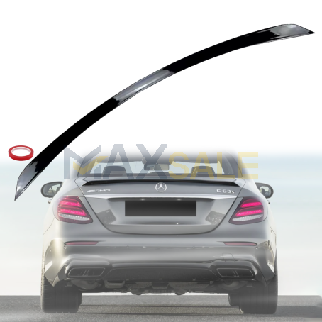 Лип спойлер за багажник C63S style на Mercedes E class W213 (2017-2023), черен гланц