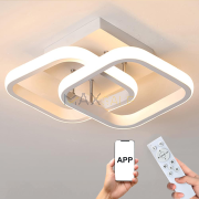LED полилей / абажур с дистанционно и мобилно управление, бял