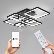 LED Абажур / полилей с функции и дистанционни / APP управление, 6бр. квадрати