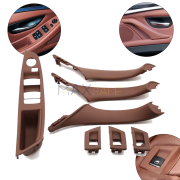 Цял комплект интериорни дръжки за BMW 5 серия F10 F11, кафеви, вътрешни части и панел без прибиране