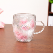 Магическа чаша с двойно дъно с вградени пера с дръжка, 350 мл