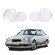 Комплект стъкла за фарове на Mercedes-Benz E class W210 (00-03), ляво и дясно 