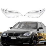 Комплект стъкла за фарове с вежди за BMW 5 E60 E61 facelift Dynamic drive, 2006-2010, ляво и дясно