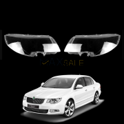 Комплект стъкла / капаци за фарове Skoda Superb 2 (09-12), ляво и дясно