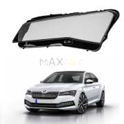 Ляво стъкло за фар на Skoda Superb Euro версия (2021-2024)