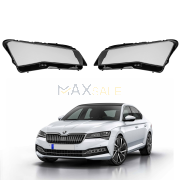Комплект стъкла за фарове на Skoda Superb Euro версия (2021-2024), ляво и дясно