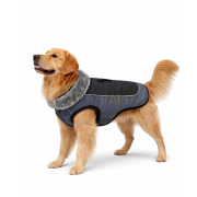 Топло и стилно капитонирано сиво яке за кучета с водоустойчива защита и мека подплата