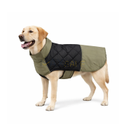 Водоустойчиво яке за кучета в зелено и черно с топла подплата