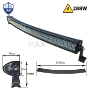 Мощен лед бар 288w с ИЗВИТ корпус 1300мм LED bar 12-24V 