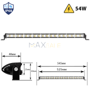Едноредов LED BAR 54W прав лед бар 545мм 