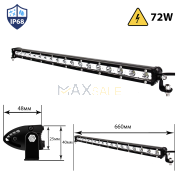 Едноредов LED BAR 72W прав лед бар 660мм 
