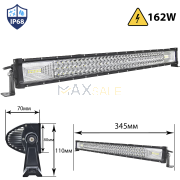 Мощен 7D ЛЕД БАР 162W ПРАВ LED BAR 345мм 