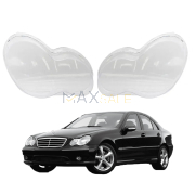 Комплект стъкла за фарове на Mercedes-Benz C class W203 (00-07), ляво и дясно 