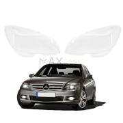 Комплект стъкла за фарове на Mercedes-Benz C class W204 (09-11), ляво и дясно 