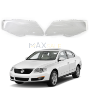 Комплект стъкла / капаци за фарове VW Passat B6 (06-11), ляво и дясно 