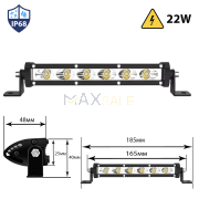 Едноредов LED BAR 22W прав лед бар 185мм
