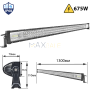 Мощен 7D ЛЕД БАР 675W ПРАВ LED BAR 1300мм