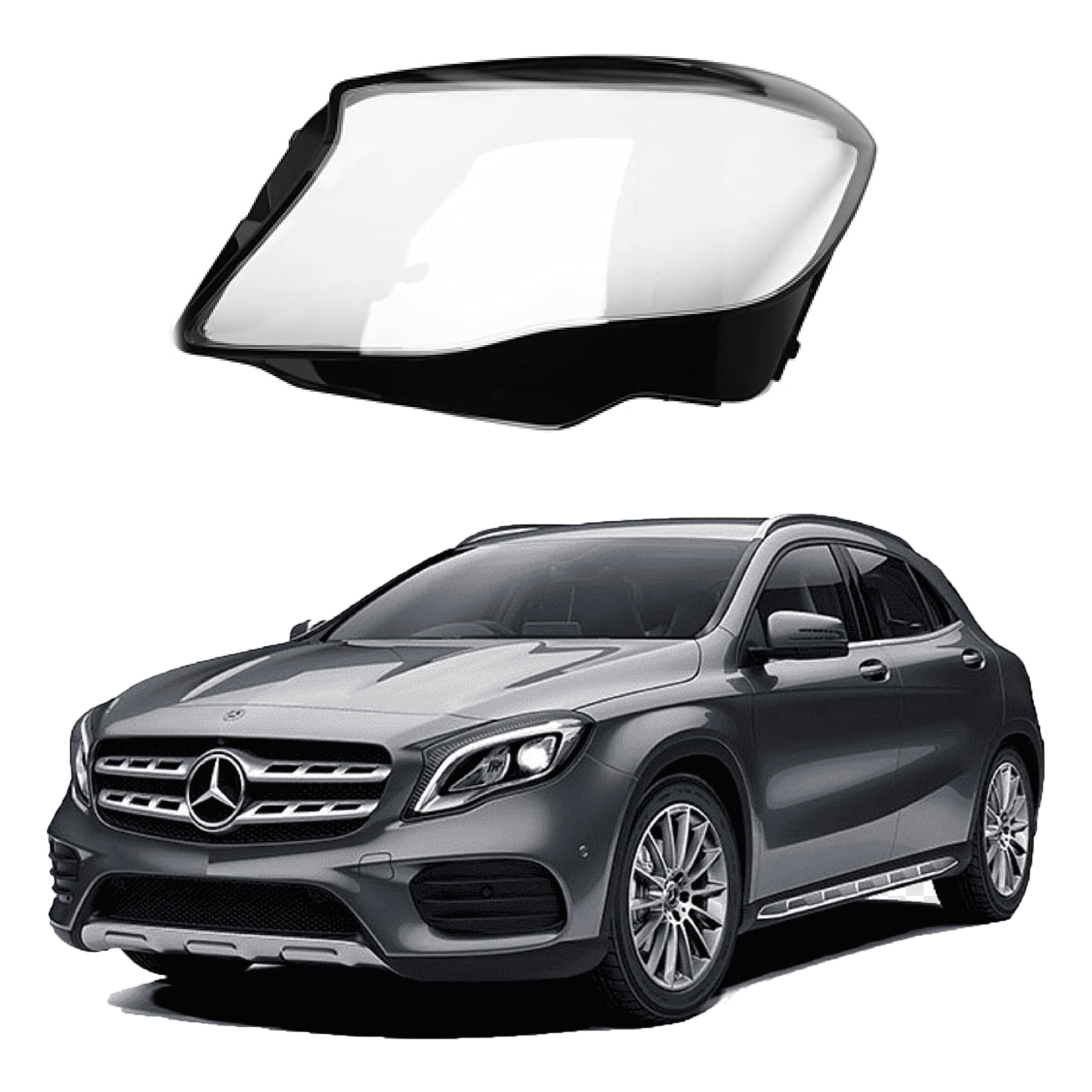 Ляво стъкло за фар на Mercedes-Benz GLA W156 (18-20)