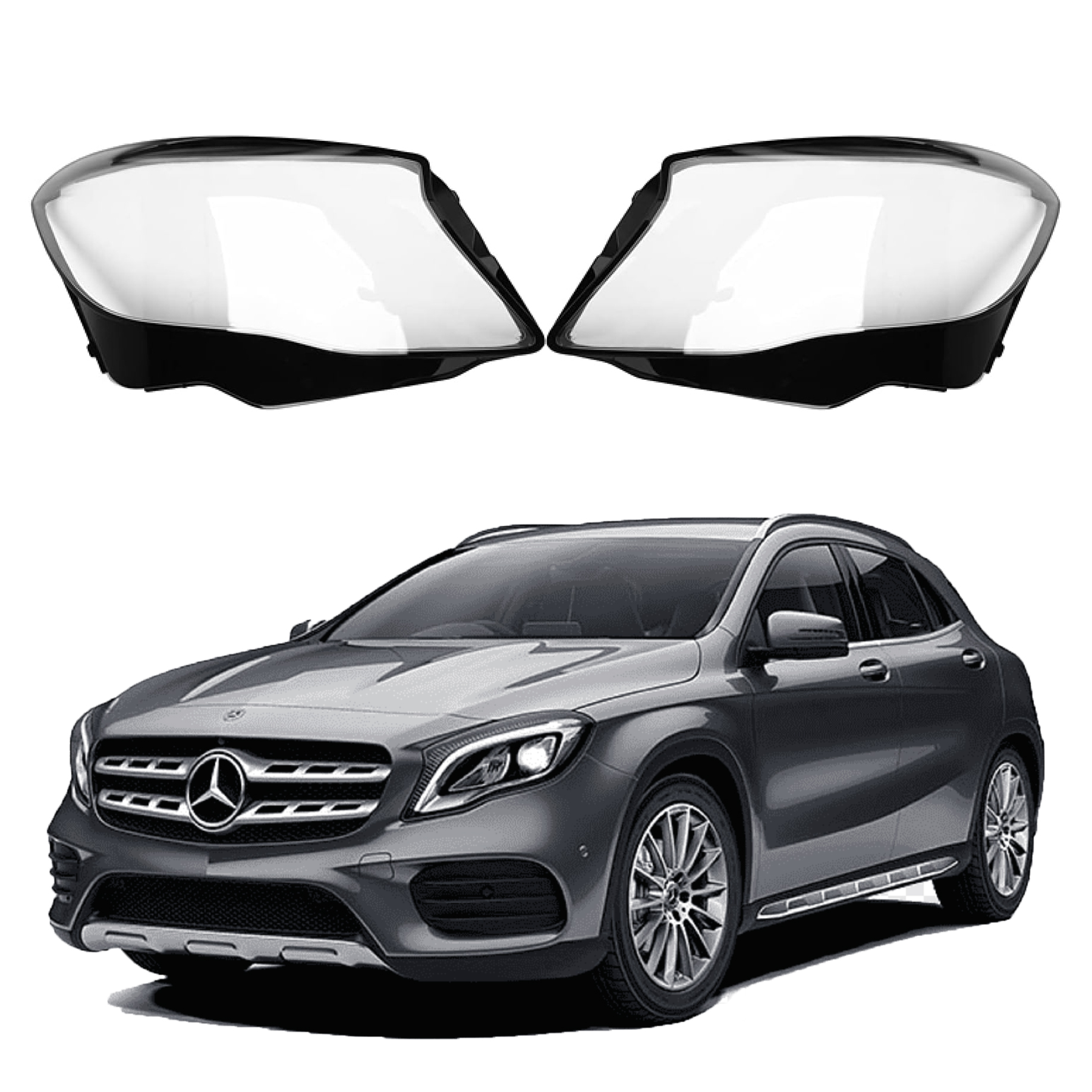 Комплект стъкла за фарове на Mercedes-Benz GLA W156 (18-20), ляво и дя
