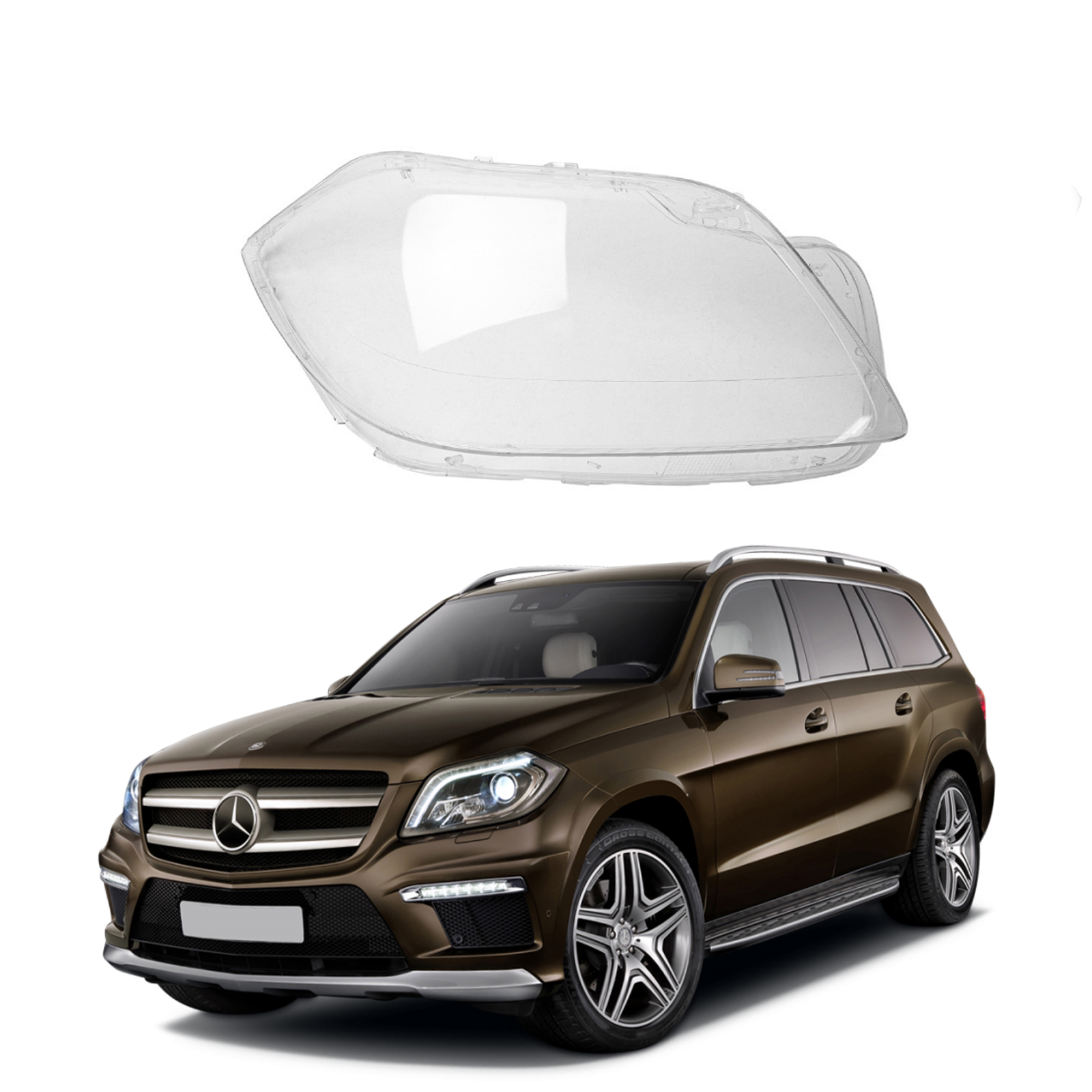 Дясно стъкло за фар на Mercedes-Benz X166 GL (12-16)