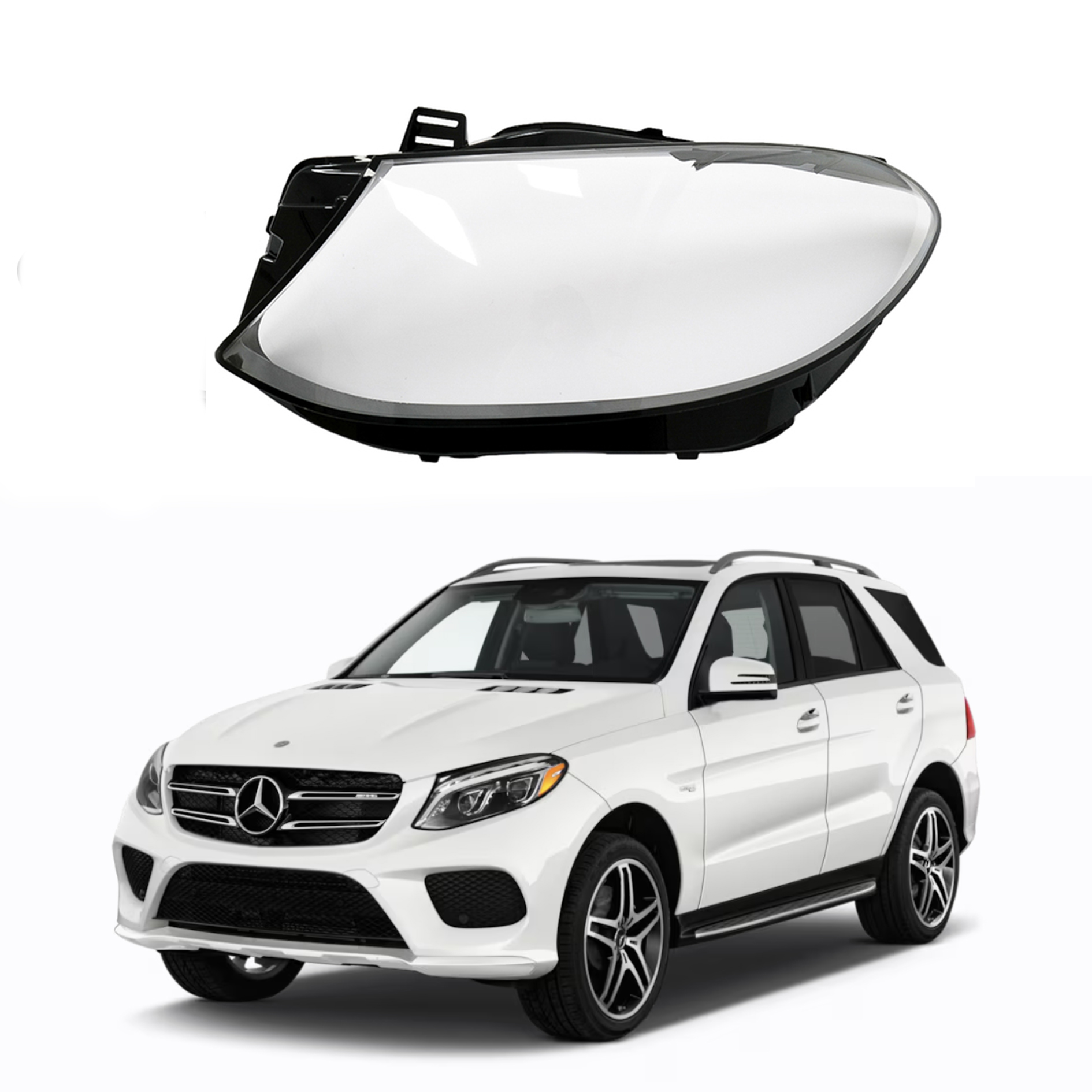 Ляво стъкло за фар на Mercedes-Benz W166 W292 GLE/Coupe (15-19)