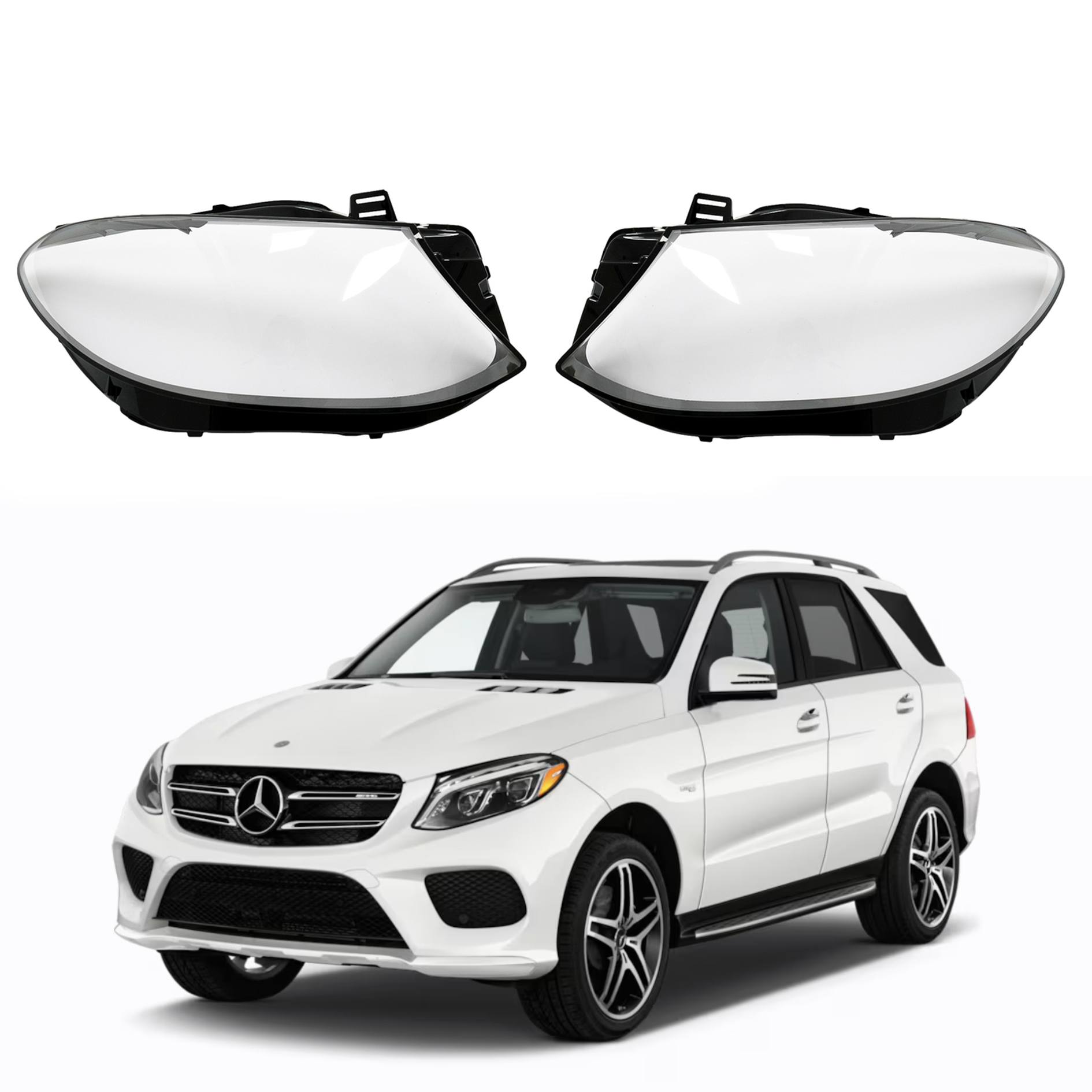 Комплект стъкла за фарове на Mercedes-Benz W166 GLE (15-19)