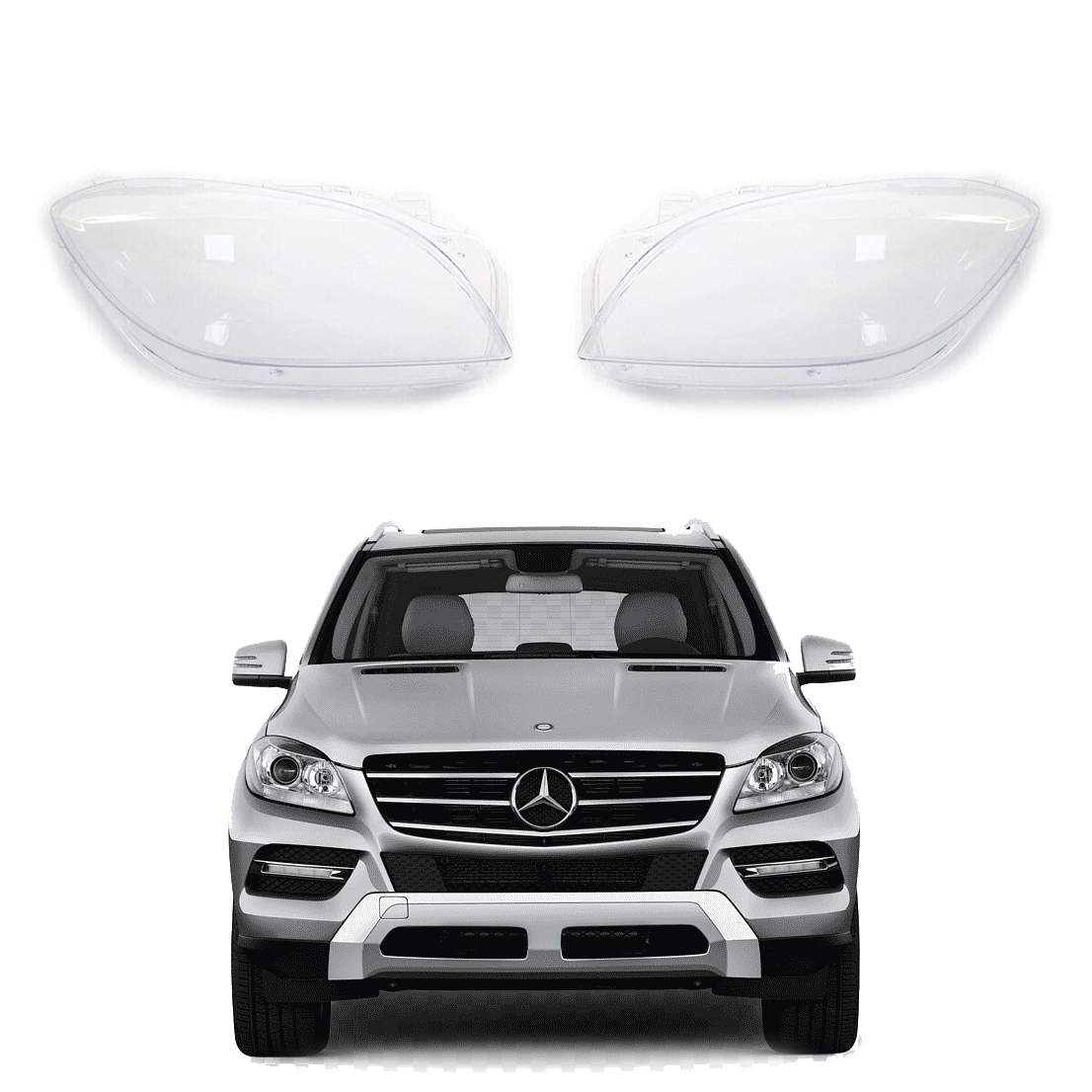 Комплект стъкла за фарове на Mercedes-Benz W166 ML (12-15), ляво и дяс