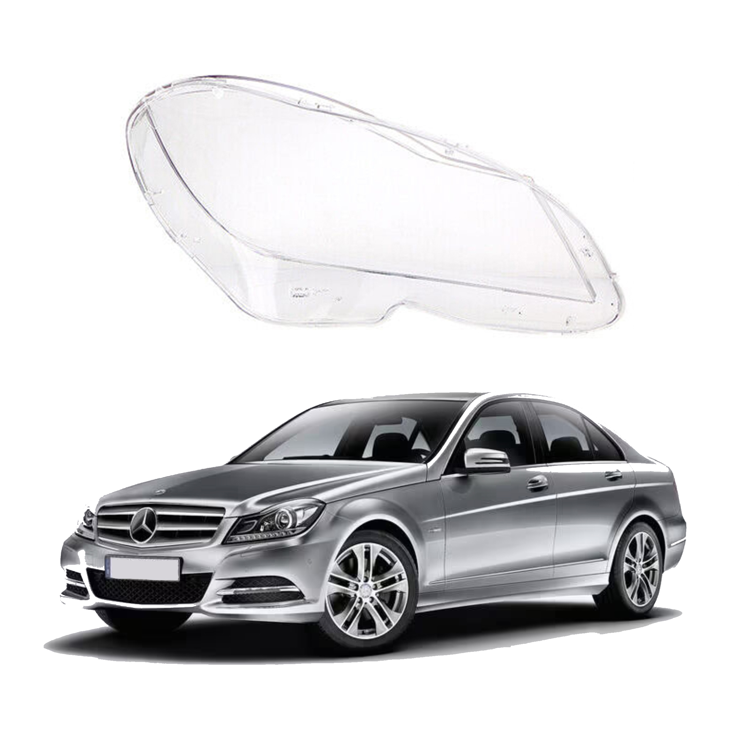 Дясно стъкло за фар на Mercedes-Benz C W204 (11-14)