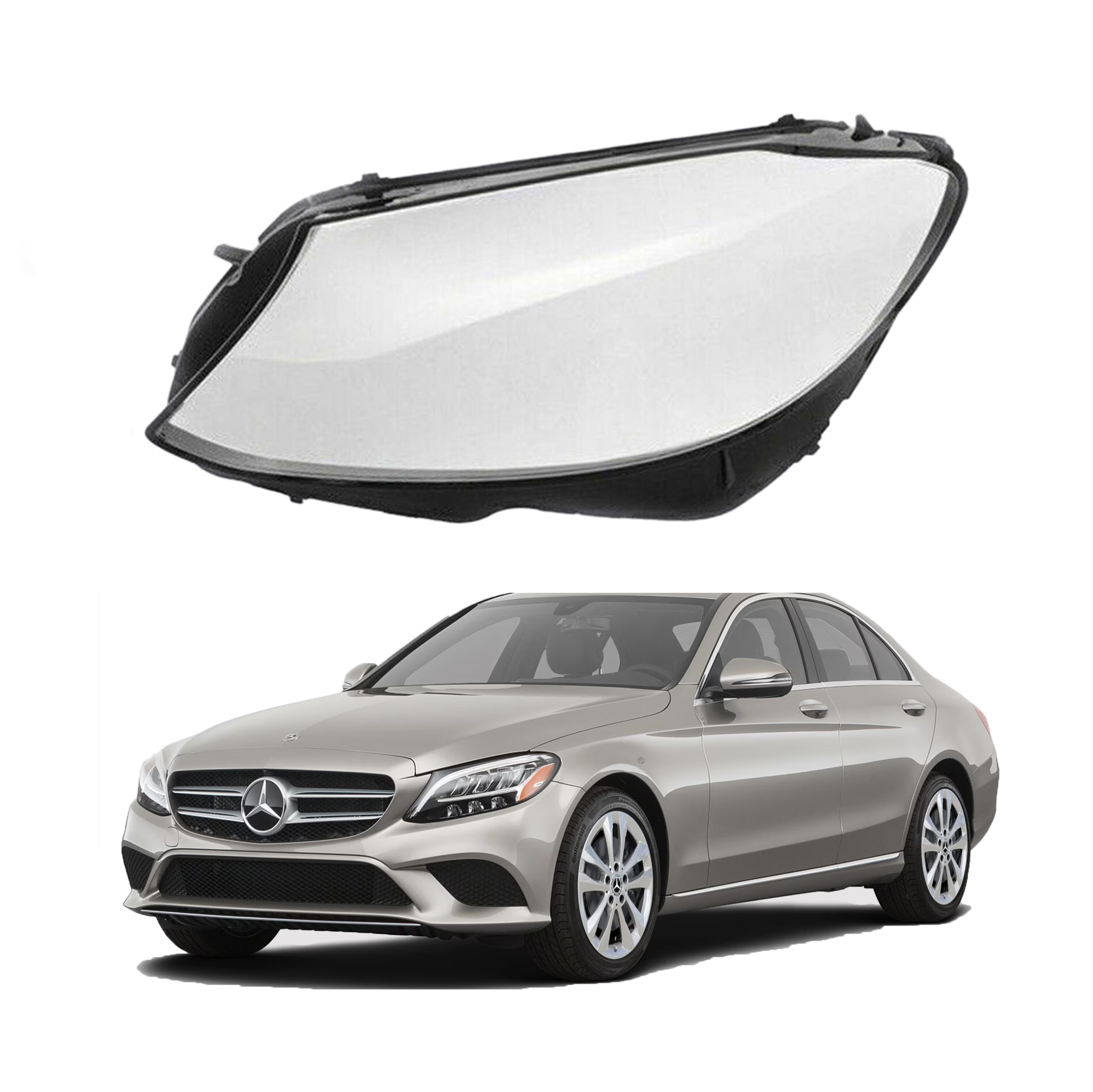 Ляво стъкло за фар Mercedes-Benz C-Class W205 Facelift